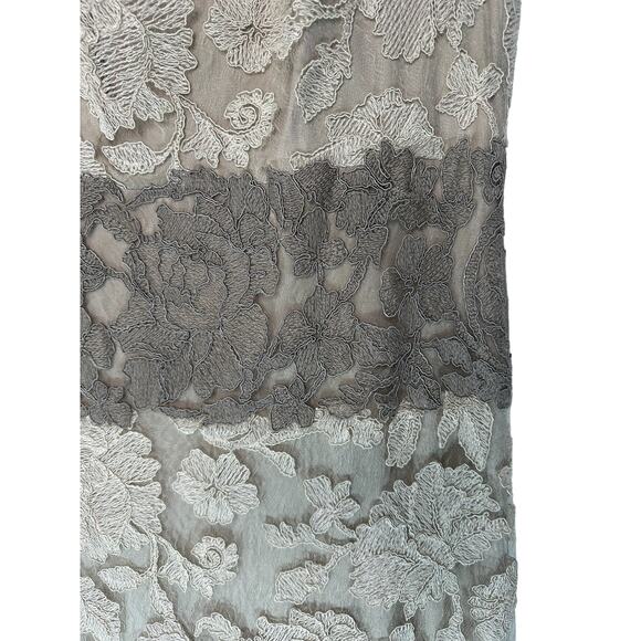 Tadashi Shoji Dress Ivory Latte Pumice Lace Tulle Nomi Formal Evening Size 12 - Picture 8 of 14